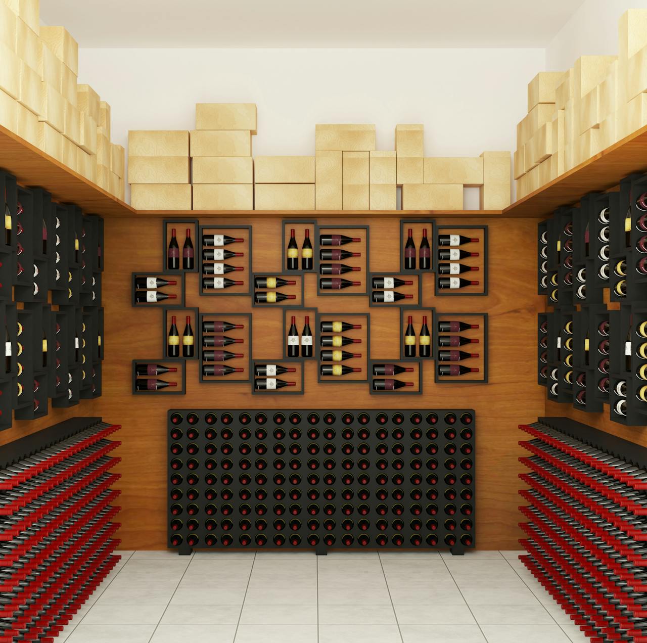 Accueil - Guide Cave à Vin Luxurious wine cellar featuring neatly arranged bottles on wooden shelves, exuding elegance and sophistication.